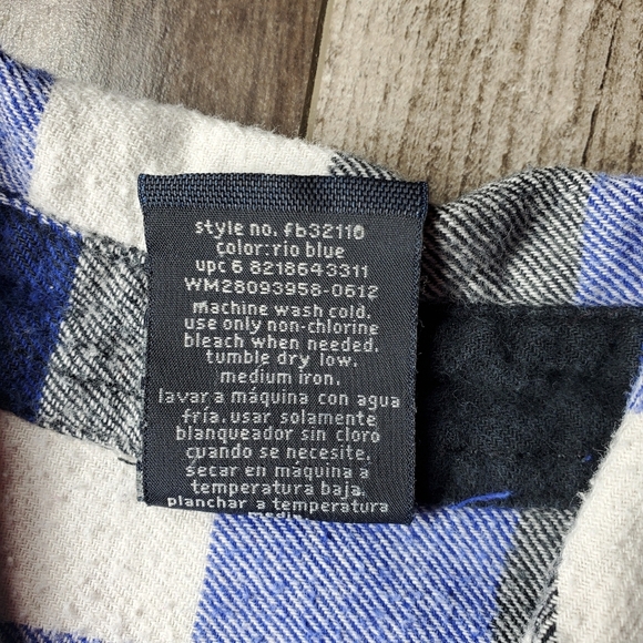Faded Glory Blue Gray White Boys Flannel Shirt Size Small 6-7 EUC - Picture 3 of 14